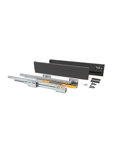 Emuca Concept Kitchen drawer kit, height 105 mm, depth 400 mm, soft close, Steel, Grey anthracite