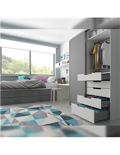 Emuca Concept Kitchen drawer kit, height 185 mm, depth 400 mm, soft close, Steel, Grey anthracite 2