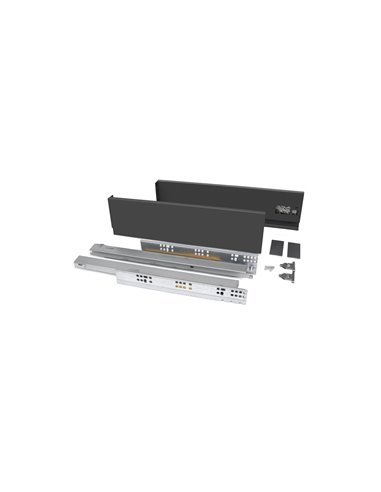 Emuca Cajón exterior Vertex 40kg de altura 93mm, profundidad 300mm, Acero, Gris antracita