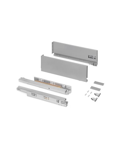 Emuca Cajón exterior Vertex 40kg de altura 131mm, profundidad 400mm, Acero, Pintado gris