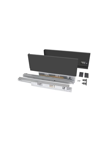 Emuca Cajón exterior Vertex 40kg de altura 131mm, profundidad 450mm, Acero, Gris antracita