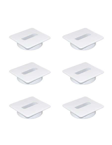 Emuca Plastwin Pressacavo per tavolo, 94x94mm, plastica, bianco
