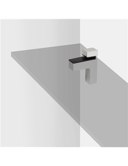 Emuca Shelf support for Wood/Glass, thickness 4-38 mm, Plastic and zamak, Metal-grey, 2 pcs.