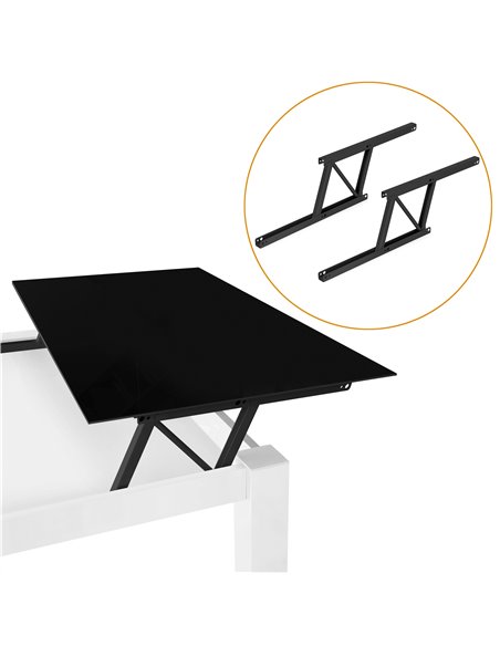 Emuca Conjunto de mecanismos de elevação para mesas de centro, permite elevar a mesa 135mm, Aço, Pintado em preto EMUCA - 4