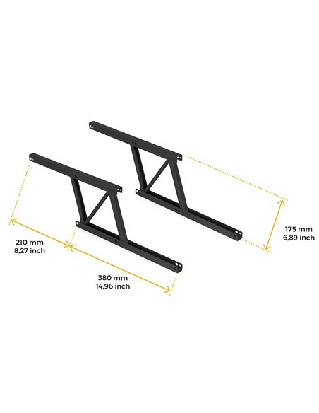 Emuca Conjunto de mecanismos de elevação para mesas de centro, permite elevar a mesa 135mm, Aço, Pintado em preto EMUCA - 11