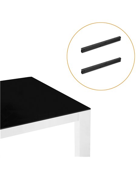 Emuca Juego de mecanismos elevables para mesas de centro, permite elevar la mesa 192mm, Acero, Pintado negro