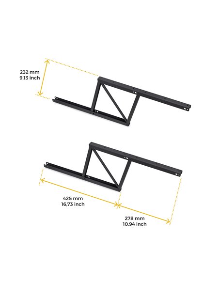 Emuca Juego de mecanismos elevables para mesas de centro, permite elevar la mesa 192mm, Acero, Pintado negro