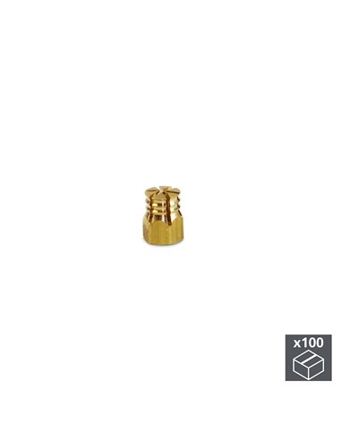 Emuca Écrou à expansion, M4, D. 5.5 mm, Laiton, 100 ut.