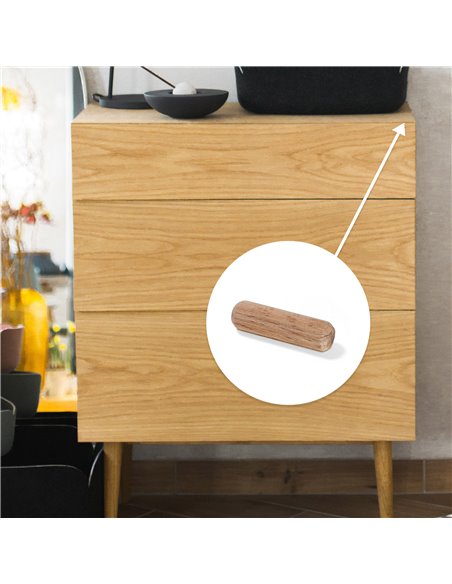Emuca Lote de 1.000 mechones de madera para unión por presión, diámetro 8x40mm, Madera haya