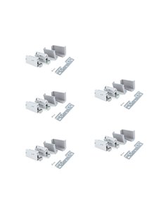 Emuca Lote de 5 kits de colgadores para módulos altos Hook con pletina y tapas, Acero y Plástico, Gris