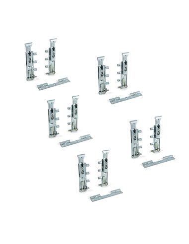 Emuca Hidden hanger for tall modules, with plate, load 65 Kg, Steel, Zinc plated, 5 un
