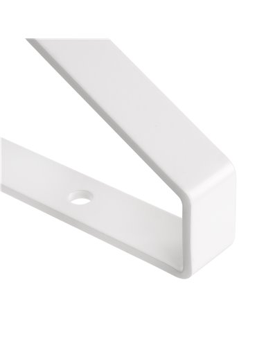 Emuca Juego de soportes para estante de madera Shelf con forma triangular, Acero, Pintado blanco