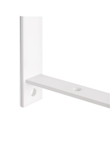 Emuca Juego de soportes para estante de madera Shelf con forma triangular, Acero, Pintado blanco