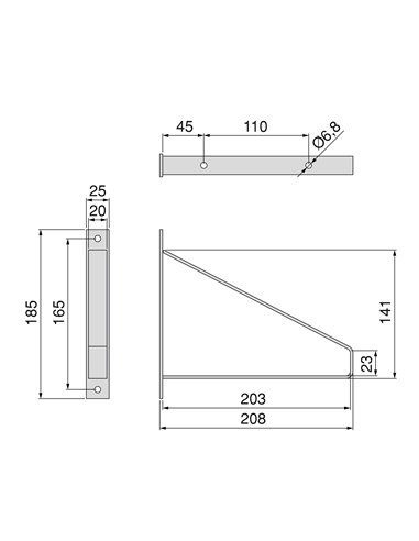 Emuca Juego de soportes para estante de madera Shelf con forma triangular, Acero, Pintado blanco