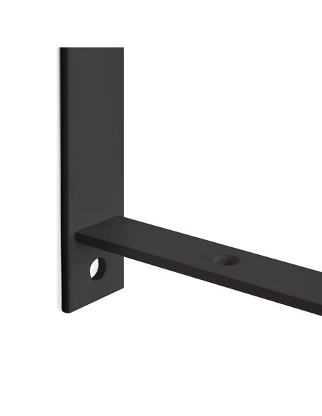 Emuca Juego de soportes para estante de madera Shelf con forma triangular, Acero, Pintado negro