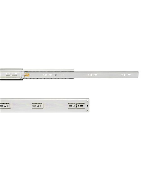 Emuca Kit Guide per cassetti, a sfera, 45 x 650 mm, estrazione totale, chiusura soft, Zincato