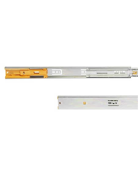 Emuca Kit Guide per cassetti, a sfera, 45 x 650 mm, estrazione totale, chiusura soft, Zincato