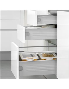 Emuca Kit de tiroir pour cuisine Ultrabox, hauteur 86 mm, prof. 500 mm, Acier, Gris métallisé 2
