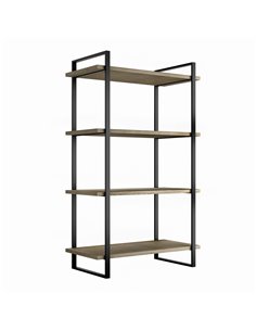 Scaffale Lader Emuca con struttura e ripiani, Altezza 1150 mm, Acciaio e legno