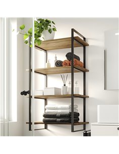 Scaffale Lader Emuca con struttura e ripiani, Altezza 1150 mm, Acciaio e legno 2