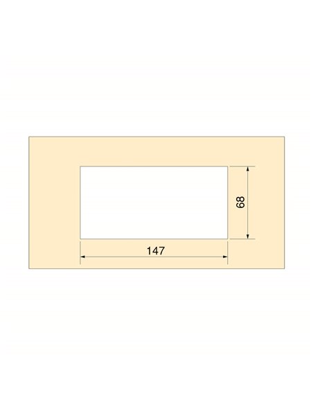 Emuca Pasacables para mesa Quadrum, rectangular, 159x80mm, para encastrar, Aluminio, Pintado negro