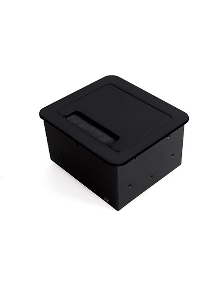 Emuca Multiconector para escritorio Atom 14, 130x115mm, 1 enchufe tipo Schuko, 2 USB tipo A, 1 HDMI, Acero y Plástico y Aluminio