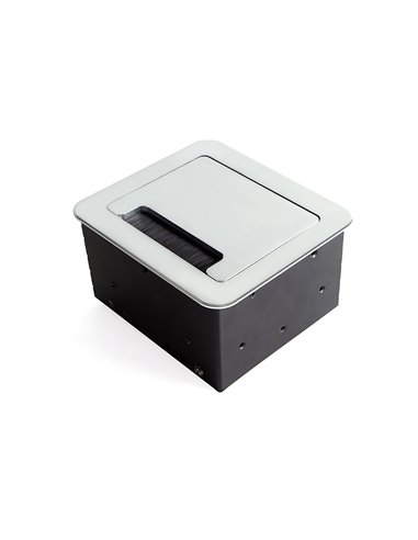 Multiconector Emuca para desktop Atom 14, 130x115mm, 1 plugue tipo Schuko, 2 USB tipo A, 1 HDMI, Aço e Plástico e Alumínio EMUCA