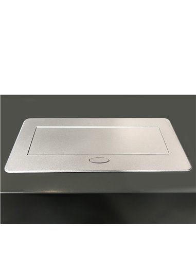 Emuca Multiconector para escritorio Atom 26 Lite, 225x111mm, 2 enchufes tipo Schuko, 1 USB tipo A, 1USB tipo C, Zamak-Acero-Plás