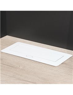 Emuca Multiconector Atom 26, 225x111mm, 2 enchufes tipo Schuko, 1 USB tipo A, 1USB tipo C, 1 RJ45, 1 HDMI, Zamak-Acero-Plástico, 2