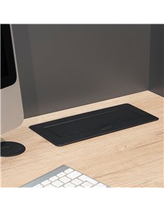 Emuca Multiconector Atom 26, 225x111mm, 2 enchufes tipo Schuko, 1 USB tipo A, 1USB tipo C, 1 RJ45, 1 HDMI, Zamak-Acero-Plástico, 2