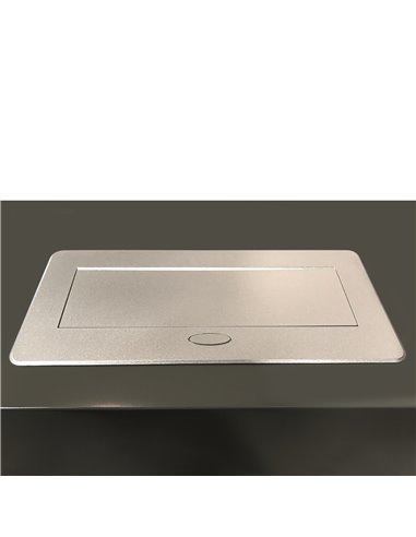 Emuca Multiconector Atom 26, 225x111mm, 2 enchufes tipo Schuko, 1 USB tipo A, 1USB tipo C, 1 RJ45, 1 HDMI, Zamak-Acero-Plástico,