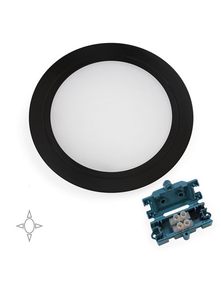 Emuca Luce LED a batterie, sensore di movimento, Luce bianca fredda, Plastica, Grigio metallizzato