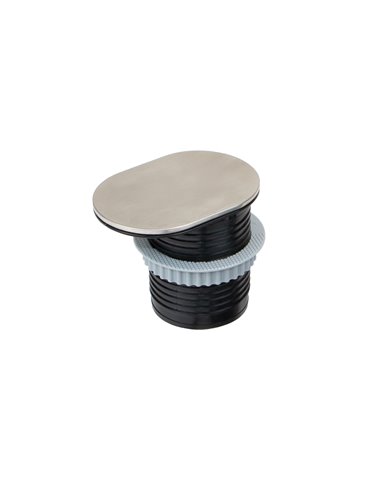 1 spina con 1 USB, incasso, con coperchio, spina Schuko, Acciaio e plastica, Acciaio inossidabile