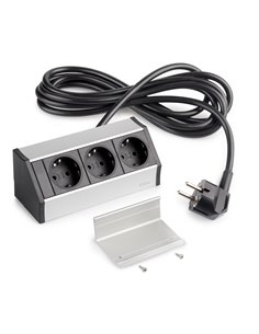 Emuca V Dock plug connector, Matt anodized, Plastic and Aluminium, 1 ut