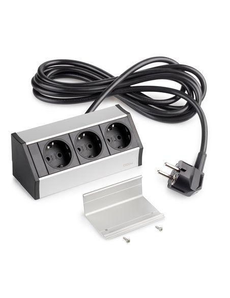 Emuca Multiconnecteur V Dock, Anodisé mat, Plastique et Aluminium, 1 ut.