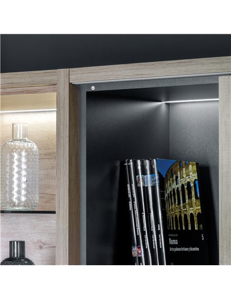 Emuca Kit de tira LED Lynx Premium 9,6W/m IP20, longitud 5m, con convertidores 12V DC, cables y sensores DOOR (proximidad), Plás