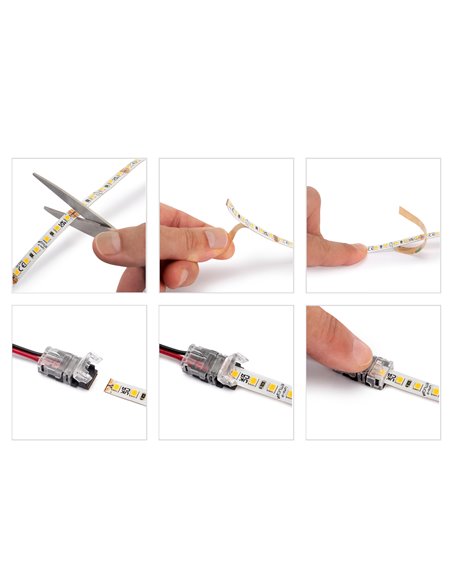 Emuca Kit de tira LED Lynx Premium 9,6W/m IP20, longitud 5m, con convertidores 12V DC, cables y sensores SWITCH (interruptor), P