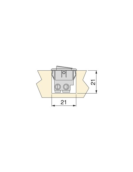 Emuca Lote de 10 interruptores para empotrar D21x21, Plástico, Gris