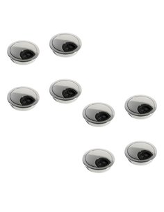 Emuca Cable grommet, round, D. 60 mm, for embedding, Zamak, Chrome, 8 pcs.
