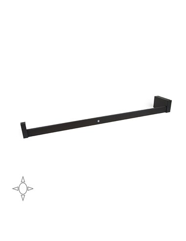 Emuca Hanging wardrobe bar with LED light, adjustable 708-858 mm, removable battery,motion sensor, Natural White light, Aluminiu