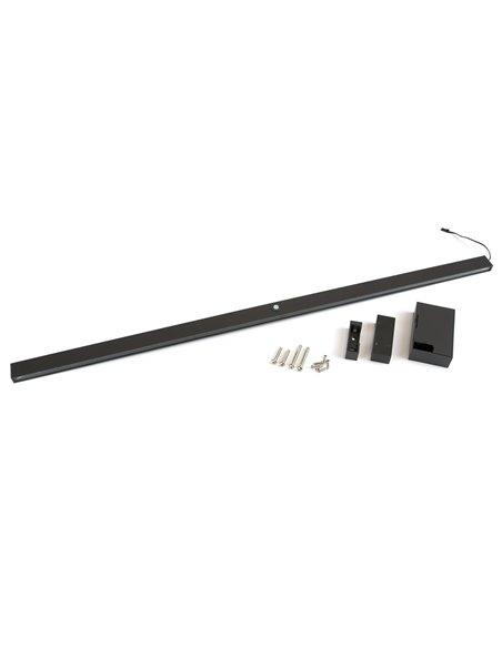 Emuca Hanging wardrobe bar with LED light, adjustable 708-858 mm, removable battery,motion sensor, Natural White light, Aluminiu