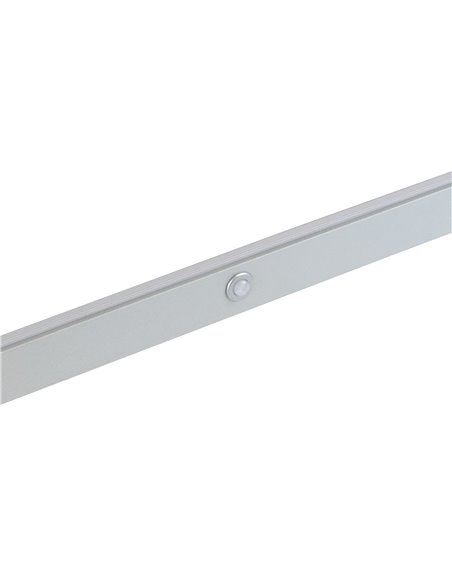 Emuca Hanging wardrobe bar with LED light, adjustable 708-858 mm, 4 W-12V DC, motion sensor, Natural White light, Aluminium, Mat