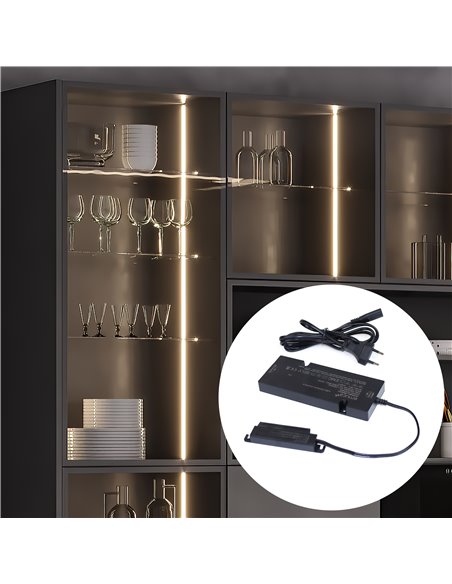 Emuca Transformador de corriente para luces LED (12V DC), Potencia 50W, Plástico