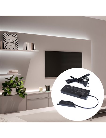 Emuca Transformador de corriente para luces LED (12V DC), Potencia 50W, Plástico