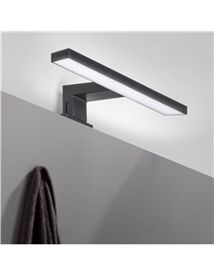 Emuca Foco LED para espejo de baño Virgo (AC 230V 50Hz), sin necesidad de convertidor, L300mm, Luz blanca fría 6.000K, Plástico, 2