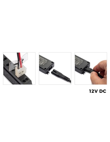 Emuca Transformador de corriente para luces LED (12V DC), Potencia 15W, Plástico