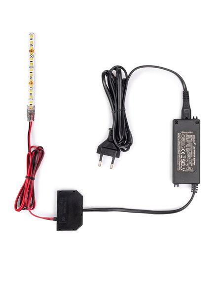 Emuca Transformador de corriente para luces LED (24V DC), Potencia 15W, Acero y Aluminio