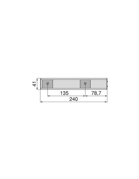 Emuca Aplique LED recargable por USB Kaus con sensor de movimiento, L240mm, Plástico y Aluminio, Anodizado mate
