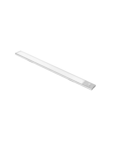 Emuca Aplique LED recargable por USB Kaus con sensor de movimiento, L400mm, Plástico y Aluminio, Anodizado mate