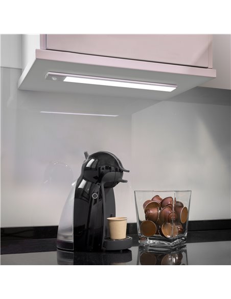 Emuca Luminaria LED Kaus ricaricabile tramite usb e con sensore di movimento, L 400 mm, Anodizzato opaco, Plastica e alluminio